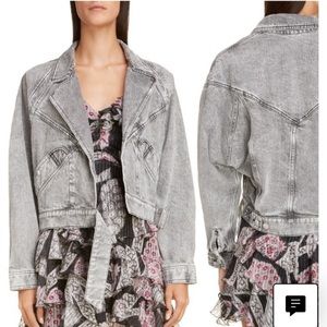 Isabel marant blue acid wash denim jacket